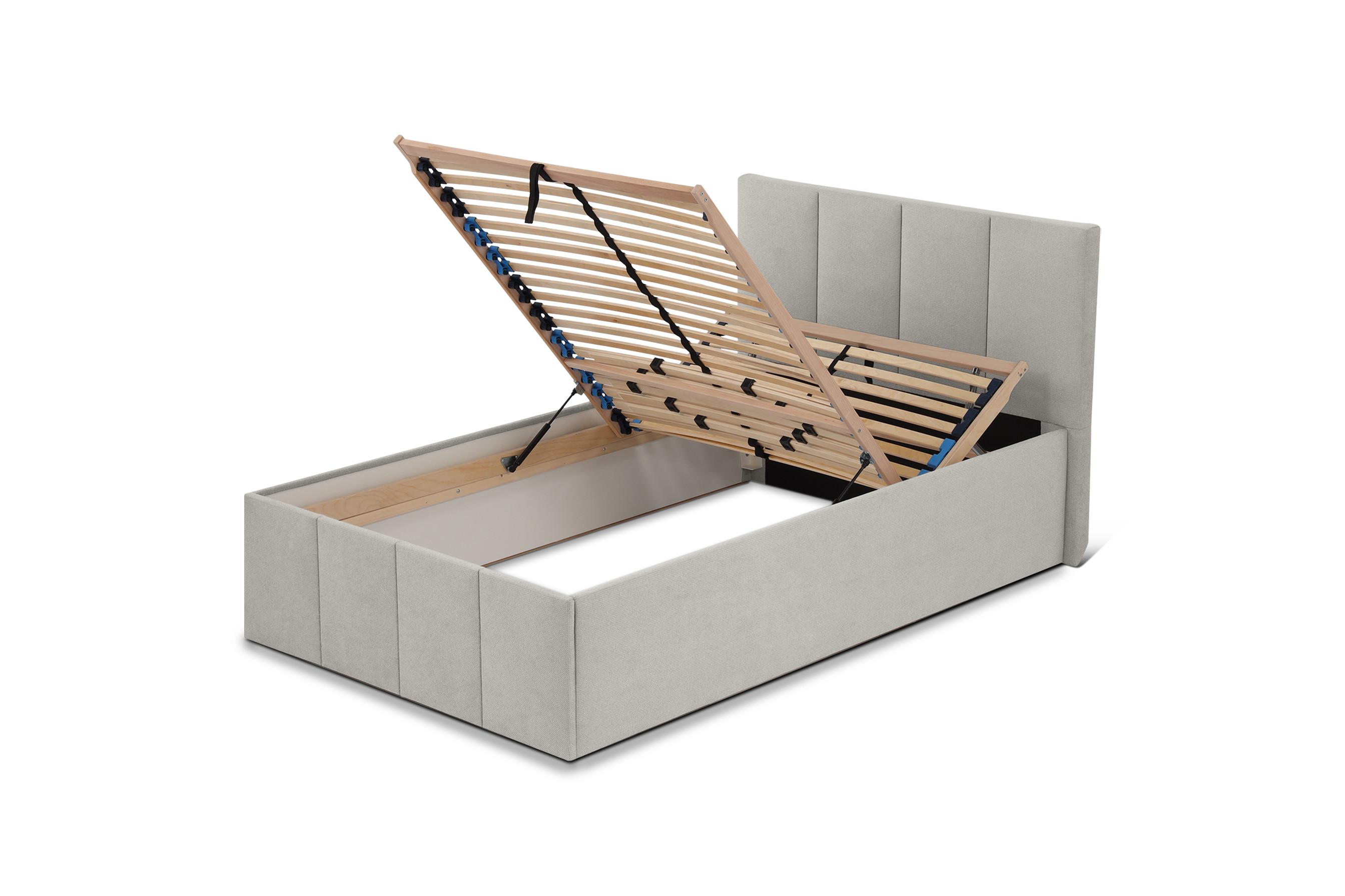 wohnli-moebel-suche-800001207167 Wohnli Möbelsuche - POLSTERBETT Dalas Grau 140 x 200 x 40 cm Bettkasten Mit hochwertiger Matratze H2 (bis 100 kg) und Lattenrost