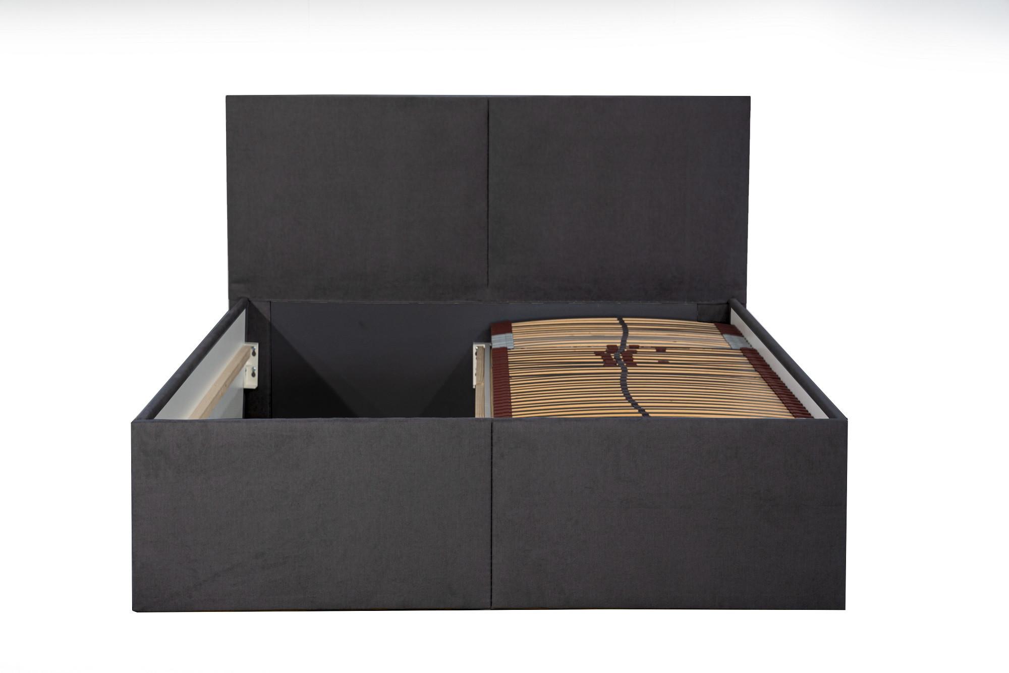wohnli-moebel-suche-800001207175 Wohnli Möbelsuche - POLSTERBETT Milano Anthrazit 100 x 200 x 32 cm Stauraum Mit hochwertiger Matratze H3 (bis 120 kg) und Lattenrost