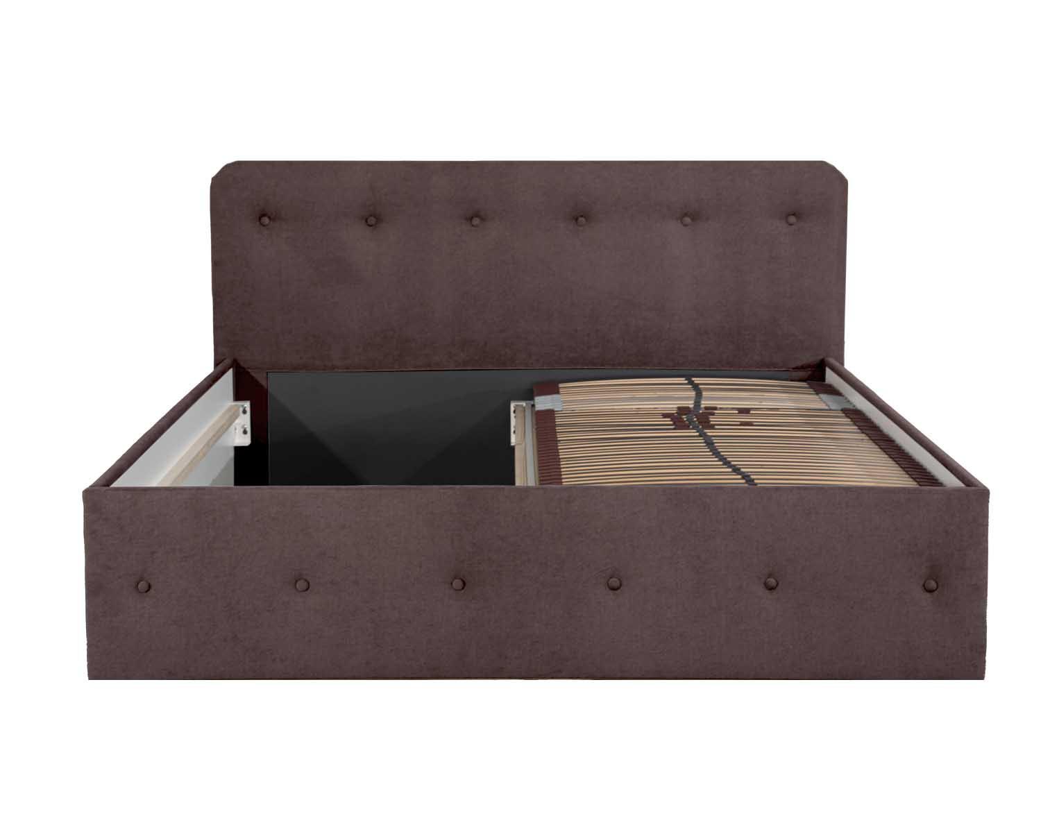 wohnli-moebel-suche-800001207202 Wohnli Möbelsuche - POLSTERBETT Luxi Braun 200 x 200 x 40 cm Stauraum ohne hydraulische Funktion Mit hochwertiger Matratze H3 (bis 120 kg) und Lattenrost