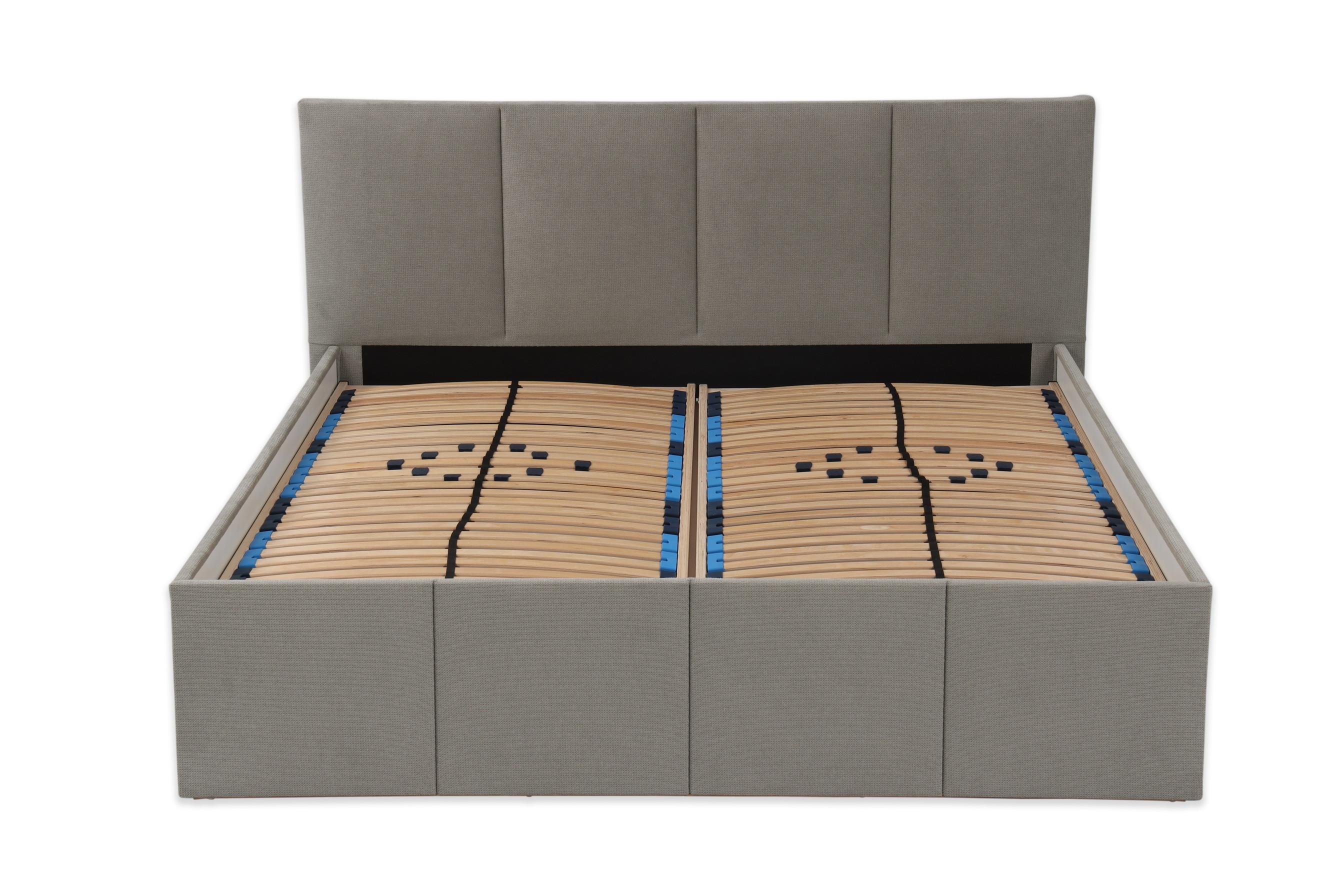 Wohnli Möbelsuche - POLSTERBETT Dalas Granitgrau 200 x 200 x 40 cm Stauraum Mit hochwertiger Matratze H3 (bis 120 kg) und Lattenrost
