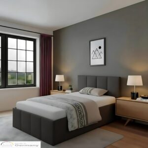 wohnli-moebel-suche-800001207299-1 POLSTERBETT Dalas Anthrazit 100 x 200 x 40 cm Stauraum Mit hochwertiger Matratze H3 (bis 120 kg) und Lattenrost Holz Halmon Schlafkomfort Betten Möbel > Betten > Polsterbetten Anthrazit