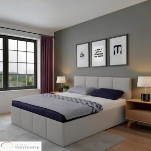 wohnli-moebel-suche-800001207310-1 POLSTERBETT Dalas Grau 180 x 200 x 40 cm Stauraum Mit hochwertiger Matratze H3 (bis 120 kg) und Lattenrost Holz Halmon Schlafkomfort Betten Möbel > Betten > Polsterbetten Grau