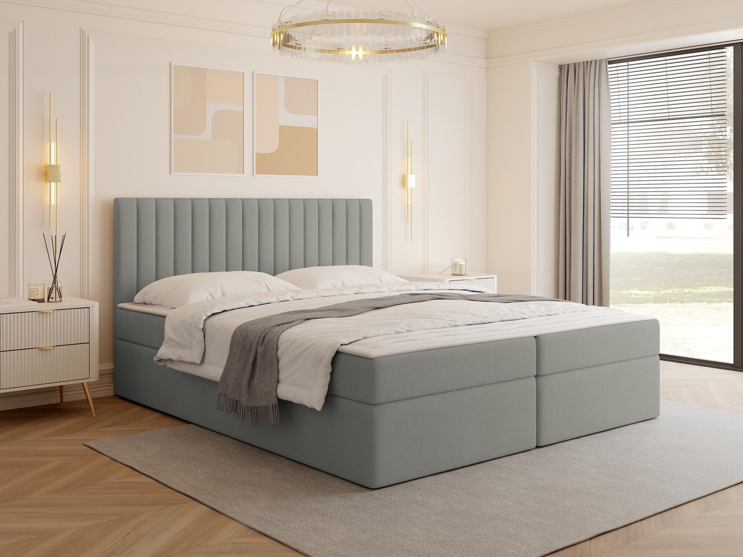 BOXBETT Tirulo - H3 Textil MIRJAN24 Möbel > Betten > Boxspringbetten Grau