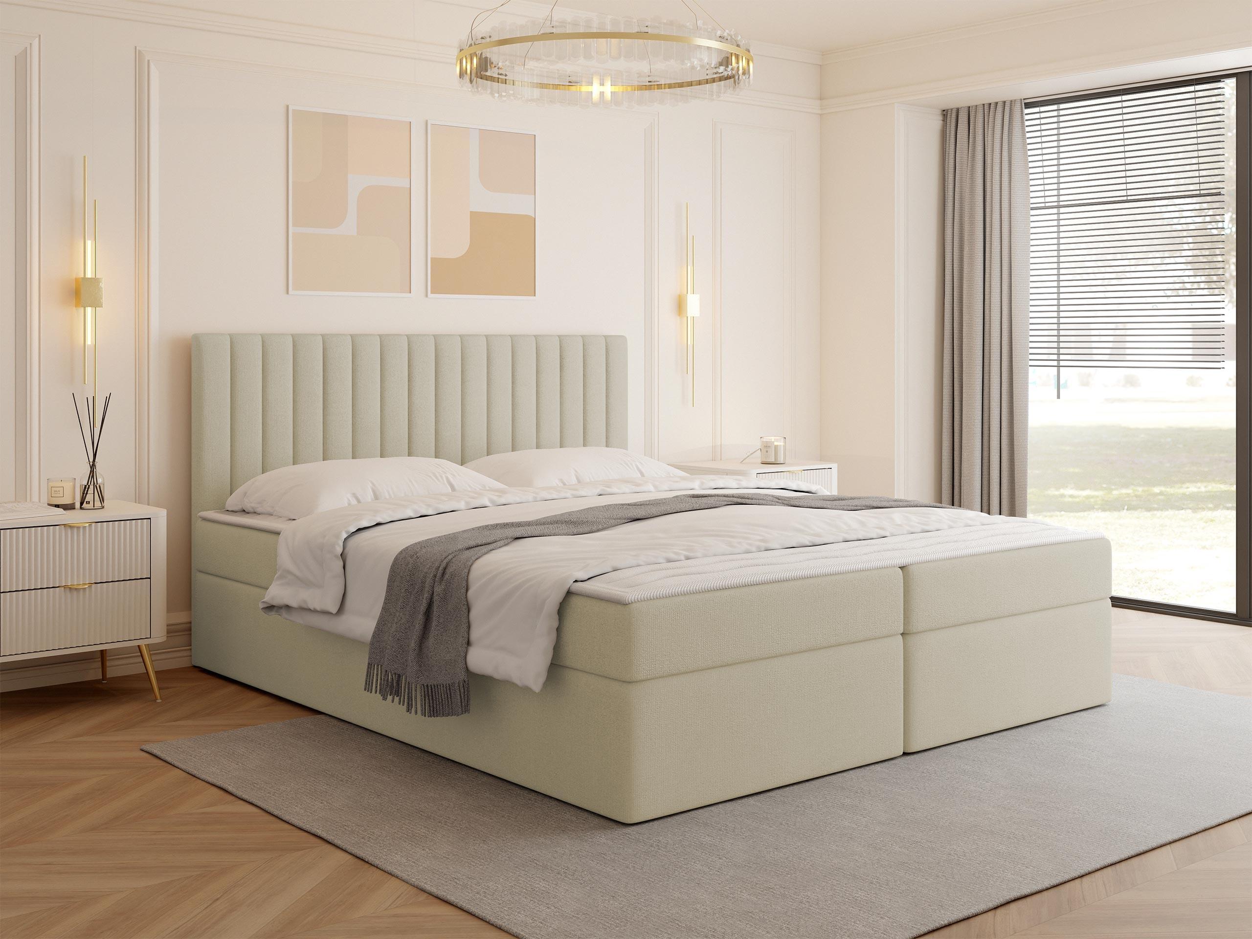 BOXBETT Tirulo - H3 Textil MIRJAN24 Möbel > Betten > Boxspringbetten Braun