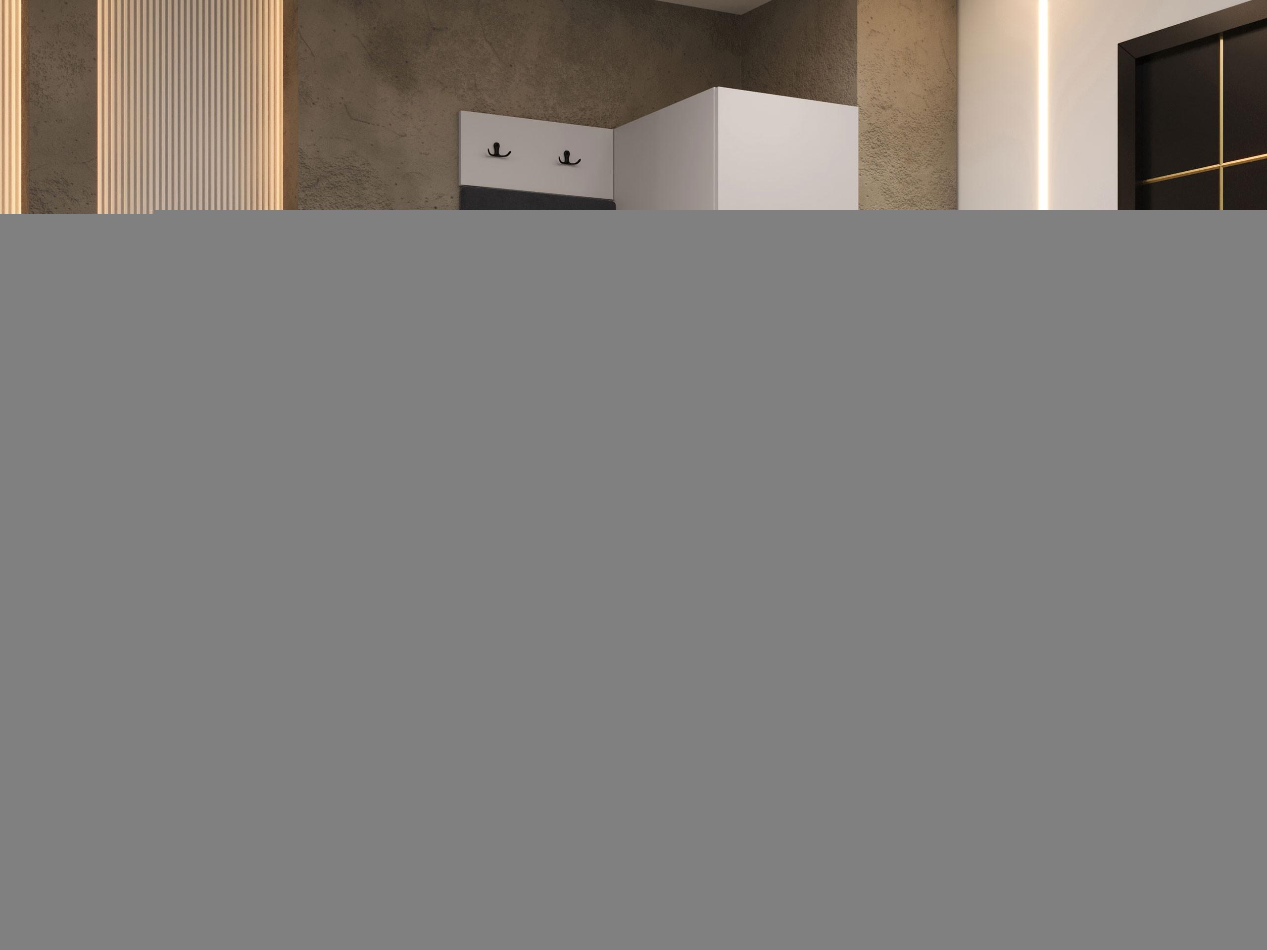 GARDEROBEN-SET Medi III Holzwerkstoff, Textil MIRJAN24 Garderoben Anthrazit