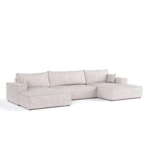 Wohnli Möbelsuche - WOHNLANDSCHAFT NUBO mit Schlaffunktion Creme im Neve Stoff