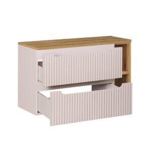 wohnli-moebel-suche-800001211697-1 WASCHTISCH 100.4cm Riva Kaschmir und Holz Holzwerkstoff Petits-meubles Möbel > Schränke > Badezimmerschränke > Waschtische Beige