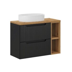 wohnli-moebel-suche-800001211705 Wohnli Möbelsuche - WASCHTISCH 80.4cm Riva Schwarz und Holz