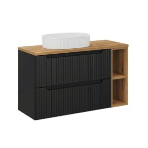Wohnli Möbelsuche - WASCHTISCH 100.4cm Riva Schwarz und Holz