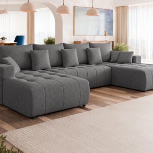 wohnli-moebel-suche-800001213920-1 WOHNLANDSCHAFT Fabio U Textil MIRJAN24 Möbel > Sofas & Couches > Wohnlandschaften > Wohnlandschaften U-Form Grau