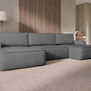 wohnli-moebel-suche-800001213951-1 WOHNLANDSCHAFT Mono U Textil MIRJAN24 Möbel > Sofas & Couches > Wohnlandschaften > Wohnlandschaften U-Form Grau