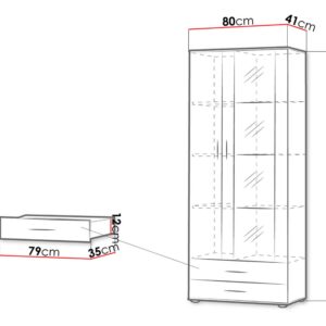 wohnli-moebel-suche-800001213989-1 VITRINE Soho S06 Holzwerkstoff MIRJAN24 Möbel > Schränke > Vitrinen Schwarz