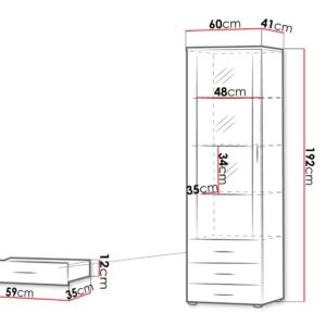 wohnli-moebel-suche-800001214047-1 VITRINE Soho S01 mit blauer LED Beleuchtung Holzwerkstoff MIRJAN24 Möbel > Schränke > Vitrinen Schwarz