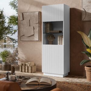 wohnli-moebel-suche-800001214066-1 VITRINE Liverti 1D Holzwerkstoff MIRJAN24 Möbel > Schränke > Vitrinen Weiß