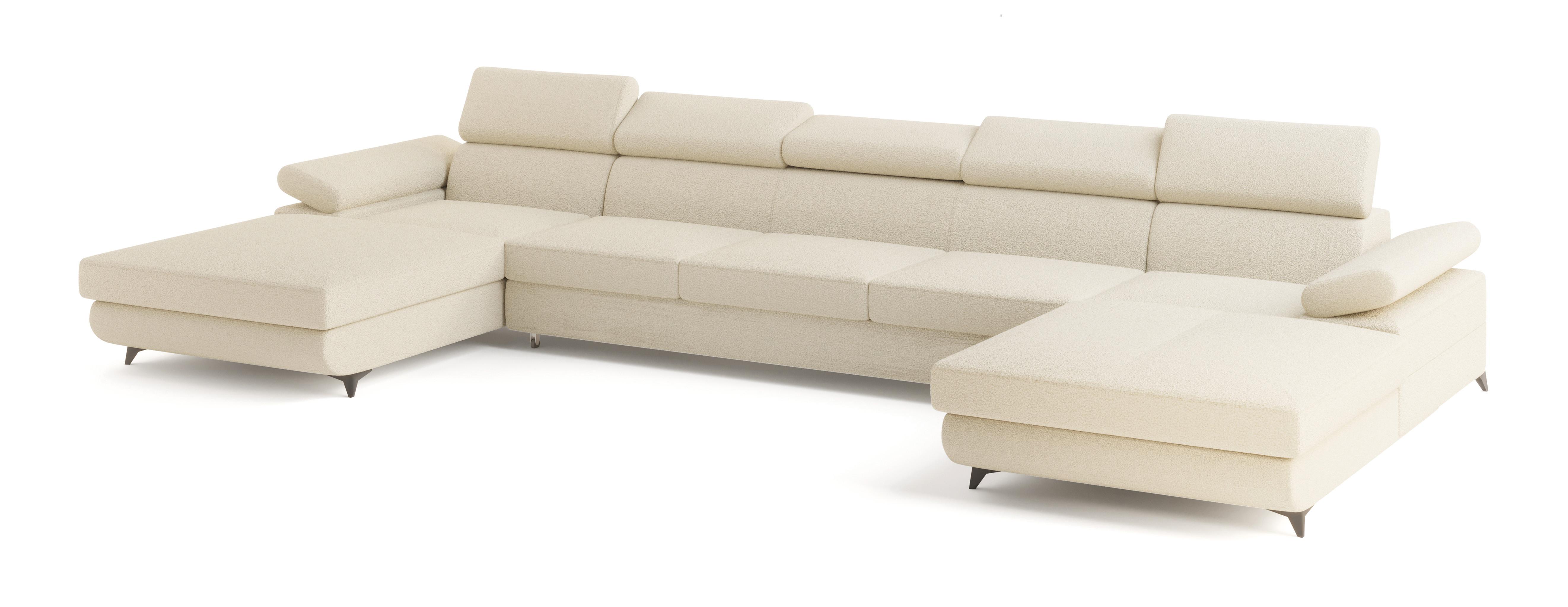 wohnli-moebel-suche-800001214541 Wohnli Möbelsuche - WOHNLANDSCHAFT VIVENTE Creme Boucle-Stoff mit Schlaffunktion