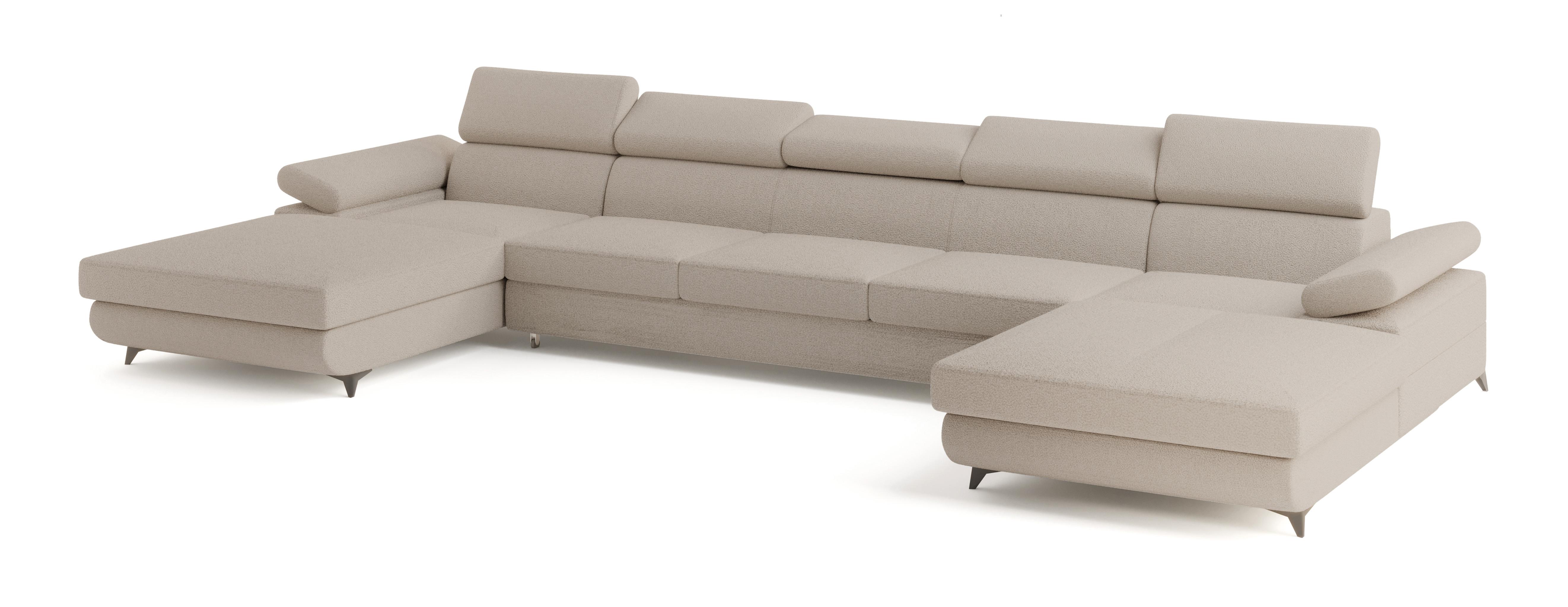 wohnli-moebel-suche-800001214591 Wohnli Möbelsuche - WOHNLANDSCHAFT VIVENTE Beige Boucle-Stoff mit Schlaffunktion