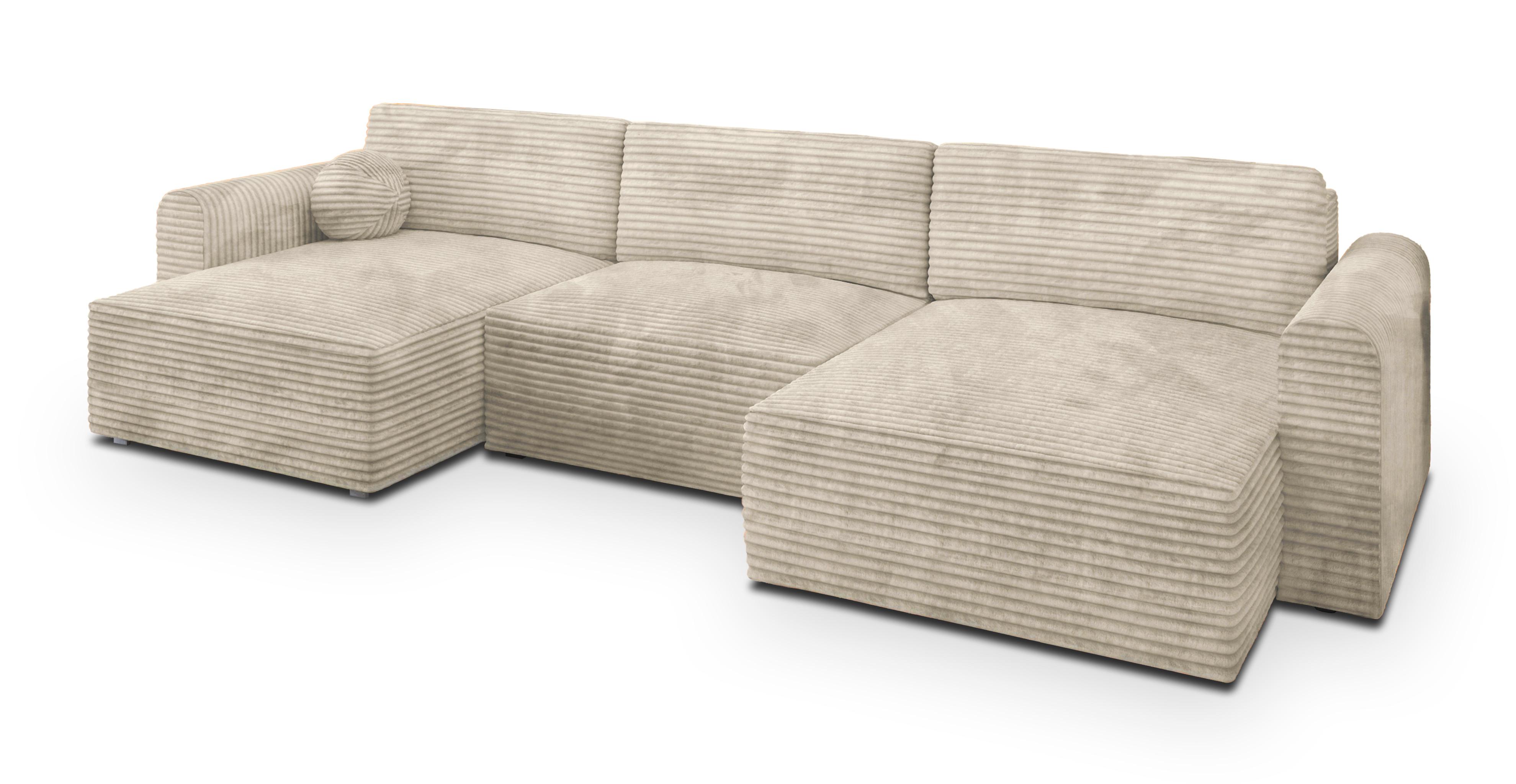 wohnli-moebel-suche-800001214632 Wohnli Möbelsuche - WOHNLANDSCHAFT FENTO Creme Kordstoff mit Schlaffunktion