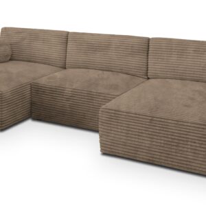Wohnli Möbelsuche - WOHNLANDSCHAFT FENTO Beige Kordstoff mit Schlaffunktion