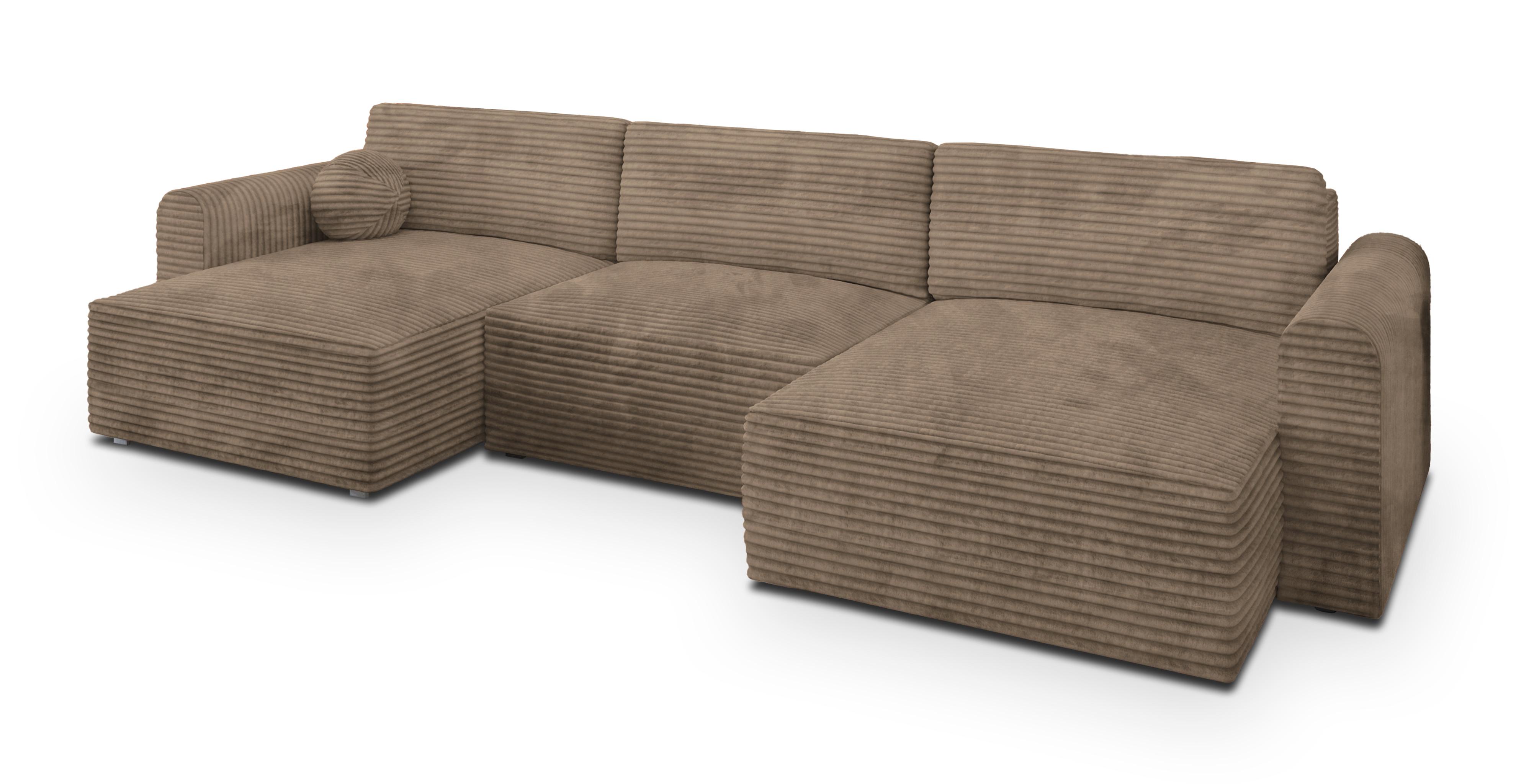 Wohnli Möbelsuche - WOHNLANDSCHAFT FENTO Beige Kordstoff mit Schlaffunktion