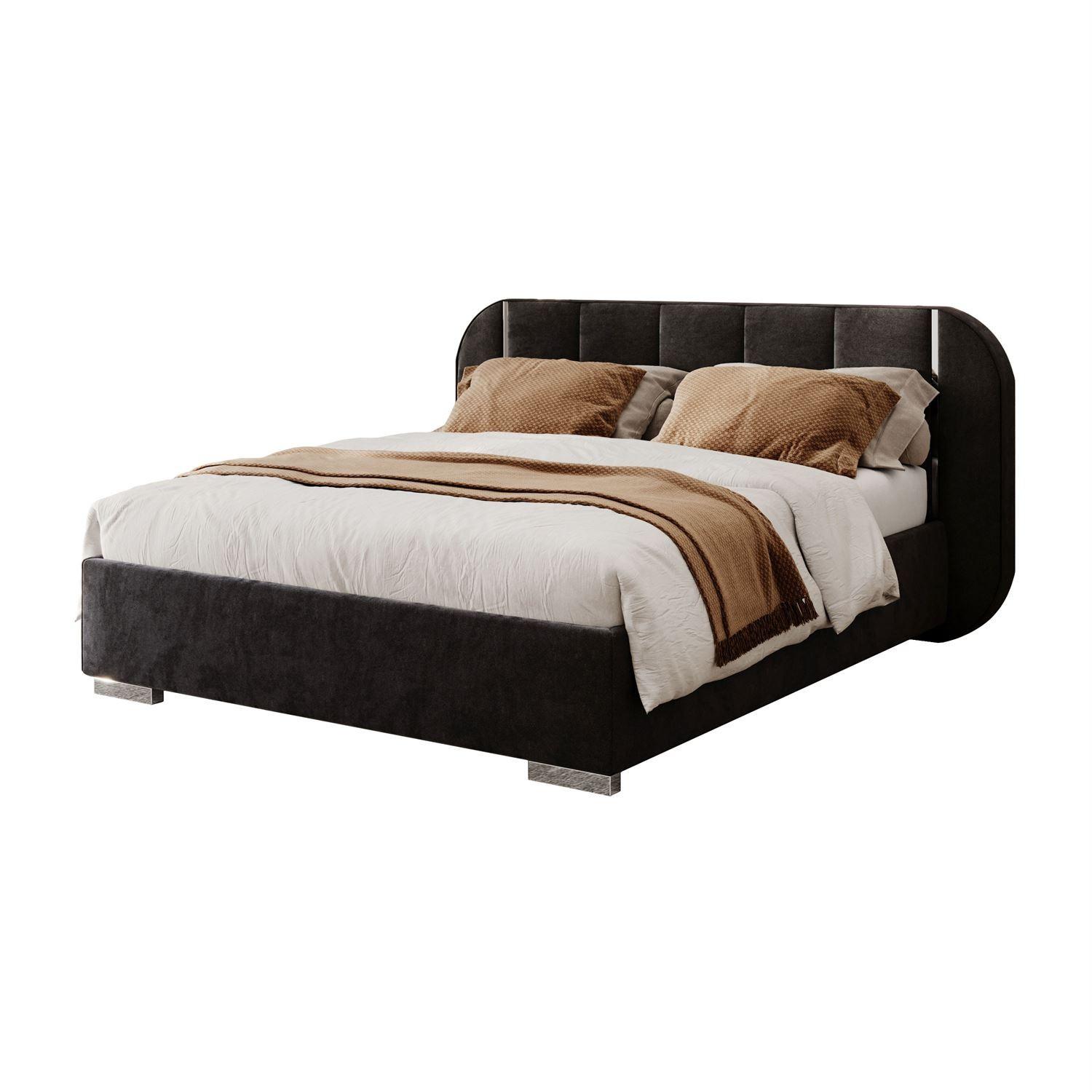wohnli-moebel-suche-800001220636 Wohnli Möbelsuche - BETT AMARA SILVER 160x200 gepolstert mit Stauraum und Lattenrost