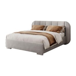 Wohnli Möbelsuche - BETT AMARA SILVER 160x200 gepolstert mit Stauraum und Lattenrost