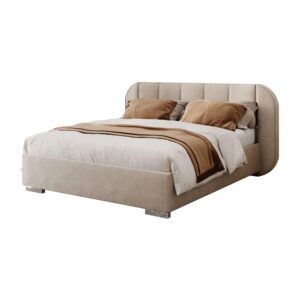 Wohnli Möbelsuche - BETT AMARA SILVER 140x200 gepolstert mit Stauraum und Lattenrost