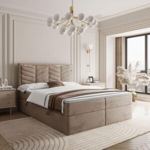 wohnli-moebel-suche-800001221132-1 KONTINENTALBETT AURORA 160x200 mit Bettkasten Royal Velvet 176 Textil Lookway Möbel > Betten > Boxspringbetten Weiß
