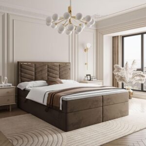 wohnli-moebel-suche-800001221139-1 KONTINENTALBETT AURORA 160x200 mit Bettkasten Royal Velvet 196 Textil Lookway Möbel > Betten > Boxspringbetten Braun