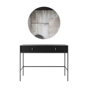 wohnli-moebel-suche-800001221309-1 FRISIERTISCH MIDNIGHT auf Gestell mit Spiegel und LED-Beleuchtung schwarz Holzwerkstoff Lookway Möbel > Tische > Schminktische Schwarz