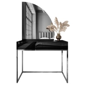 wohnli-moebel-suche-800001221419 Wohnli Möbelsuche - SCHMINKTISCH schwarz QUINNIE GLAMOUR mit LED-Spiegel rechts PUSH OPEN