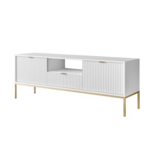 wohnli-moebel-suche-800001221443-1 TV-ELEMENT CORTADO GOLD RTV154 WEISS Holzwerkstoff Lookway Möbel > TV-Möbel Weiß