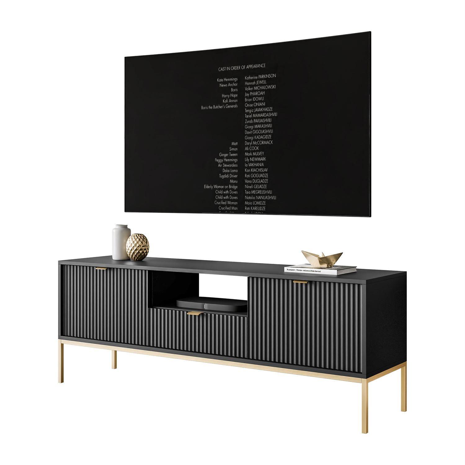 Wohnli Möbelsuche - TV-ELEMENT CORTADO GOLD RTV154 SCHWARZ
