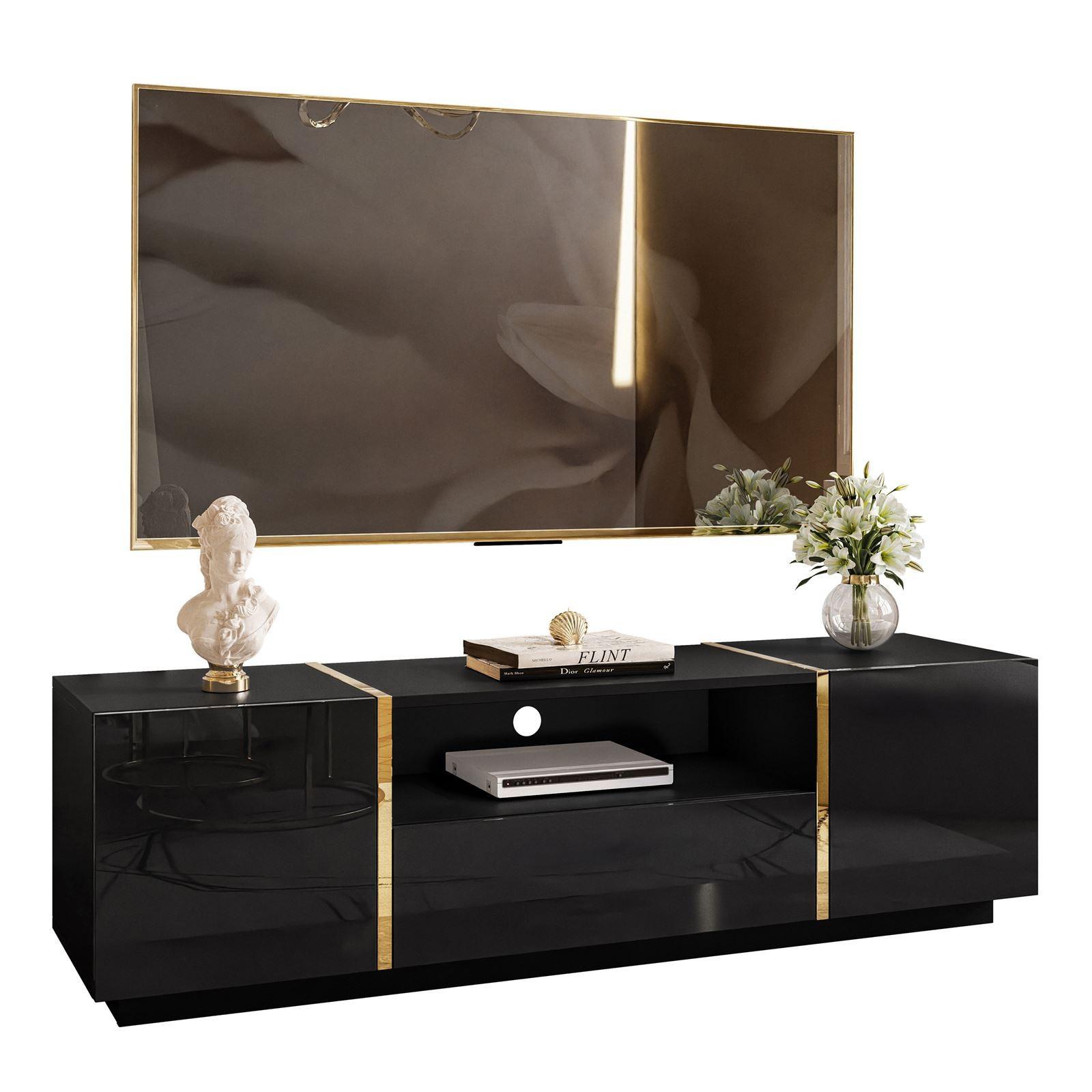 wohnli-moebel-suche-800001221470 Wohnli Möbelsuche - TV-ELEMENT ONYX HOCHGLANZ 158 CM PUSH OPEN