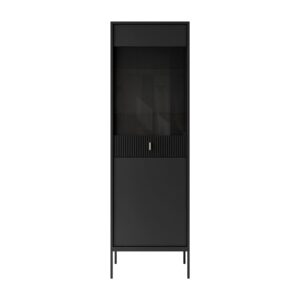 wohnli-moebel-suche-800001221481-1 VITRINE MIDNIGHT mit Glastür auf Gestell schwarz Holzwerkstoff Lookway Möbel > Schränke > Vitrinen Schwarz