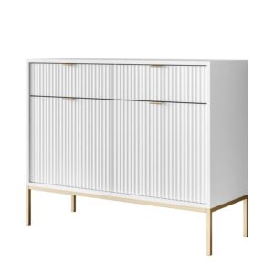 wohnli-moebel-suche-800001222123-1 SIDEBOARD CORTADO GOLD KSZ104 MIT SCHUBLADEN WEISS Holzwerkstoff Lookway Möbel > Kommoden & Schubladenschränke > Kommoden Weiß