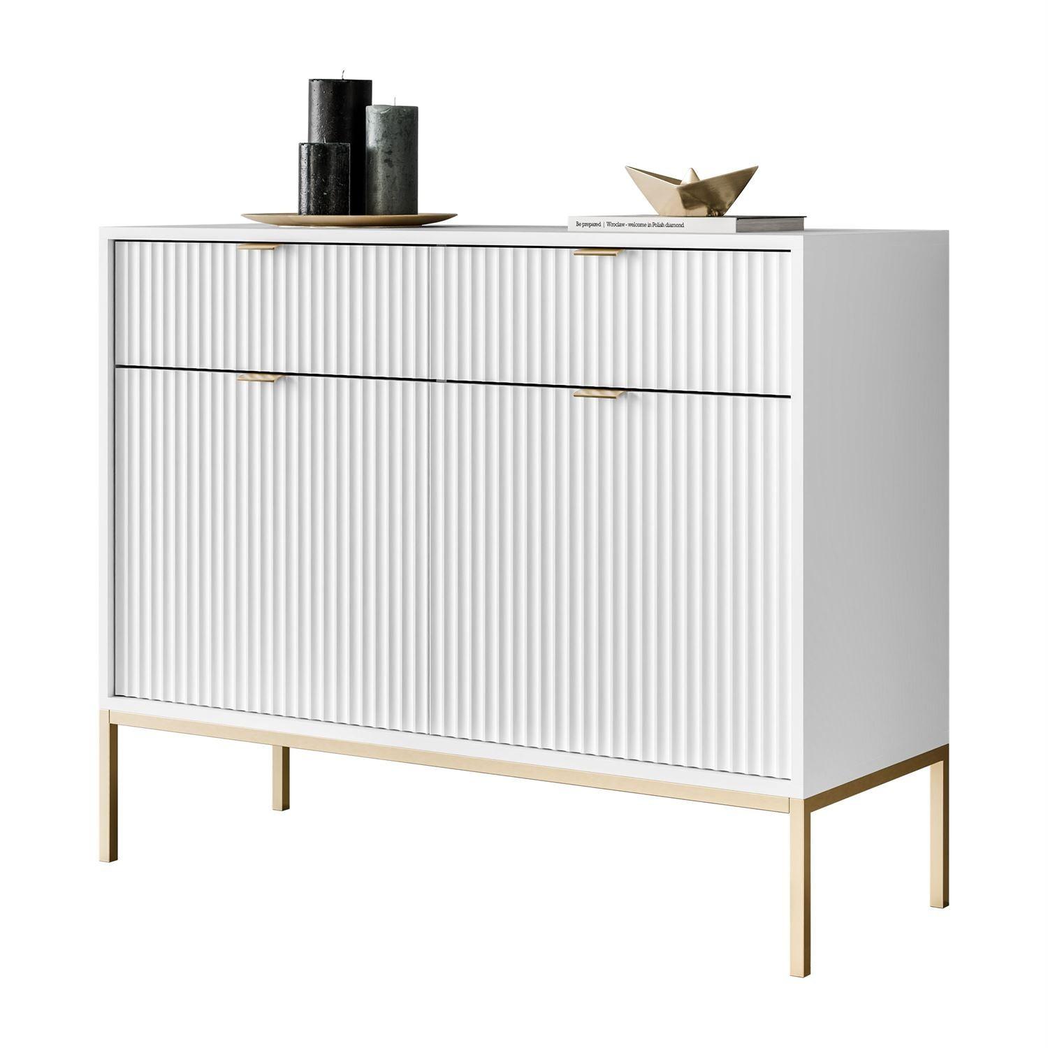 wohnli-moebel-suche-800001222123 Wohnli Möbelsuche - SIDEBOARD CORTADO GOLD KSZ104 MIT SCHUBLADEN WEISS