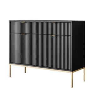 SIDEBOARD CORTADO GOLD KSZ104 MIT SCHUBLADEN SCHWARZ Holzwerkstoff Lookway Möbel > Kommoden & Schubladenschränke > Kommoden Schwarz