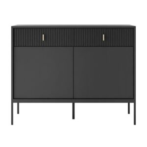 wohnli-moebel-suche-800001222151-1 KOMMODE MIDNIGHT 2D2S mit zwei Schubladen auf Gestell schwarz Holzwerkstoff Lookway Möbel > Kommoden & Schubladenschränke > Kommoden Schwarz