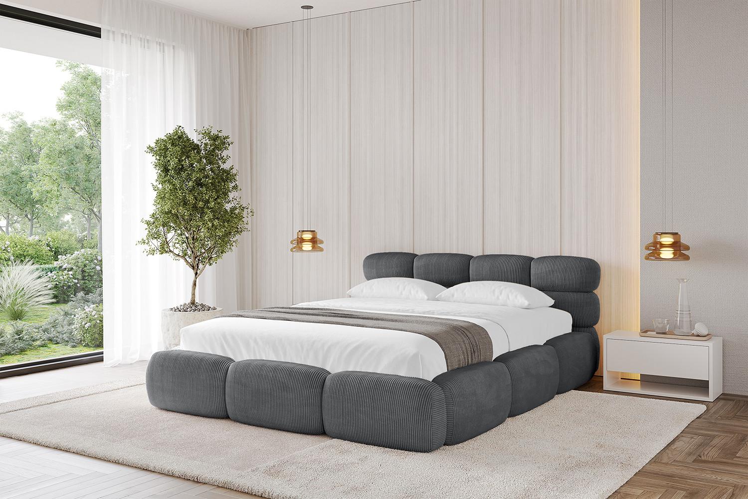 Boxbett ohne Matratze - NOMA 200x200 Dunkelgrau