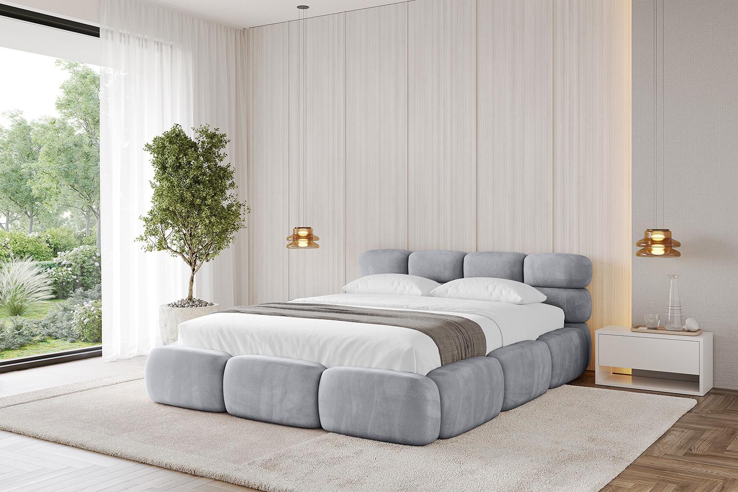 Boxbett ohne Matratze - NOMA 200x200 Hellgrau