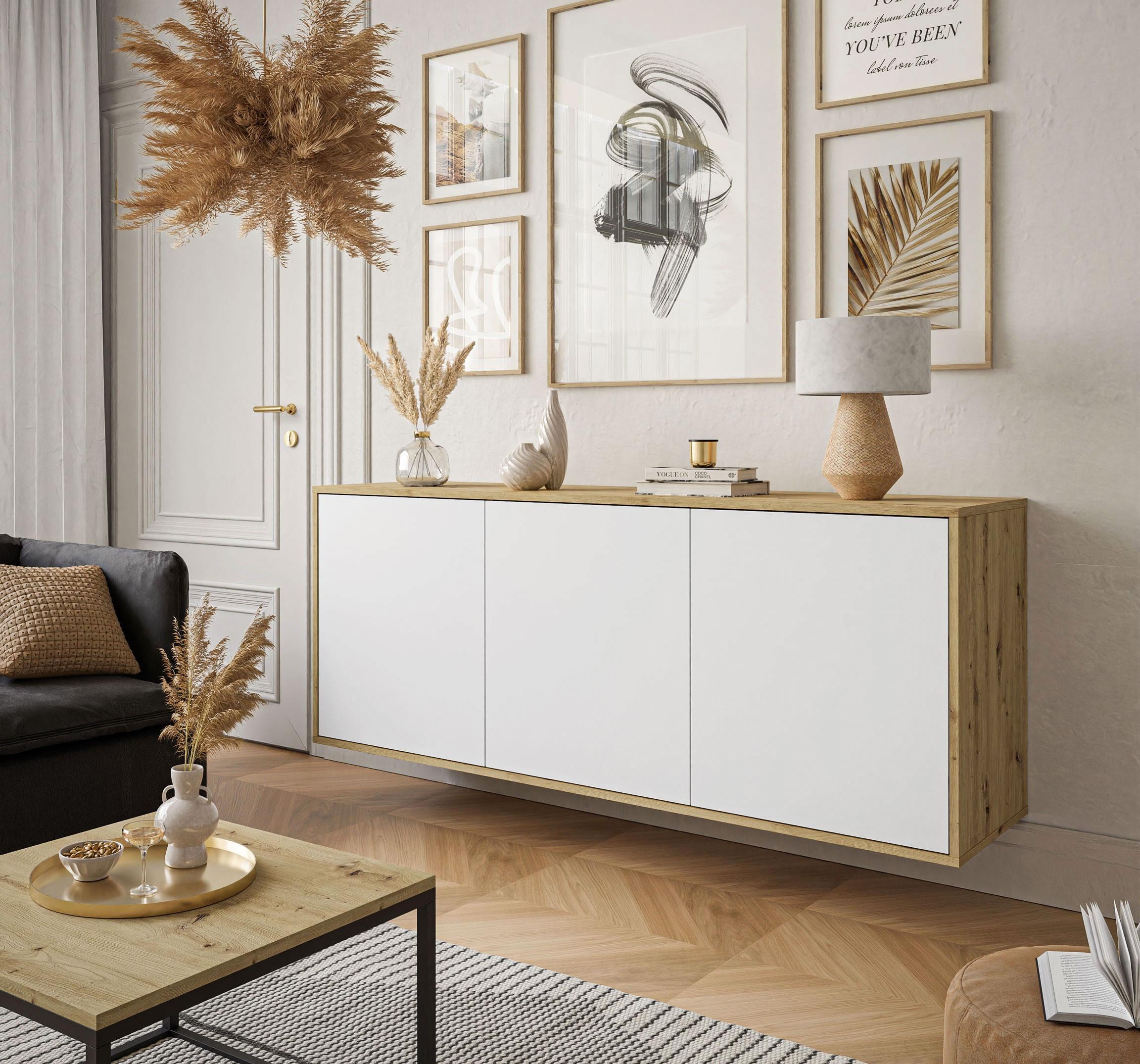 wohnli-moebel-suche-800001223914-1 KOMMODE SANAYI Hängend Eiche Artisan/Matte Weiß Holzwerkstoff Lookway Möbel > Kommoden & Schubladenschränke > Kommoden Weiß
