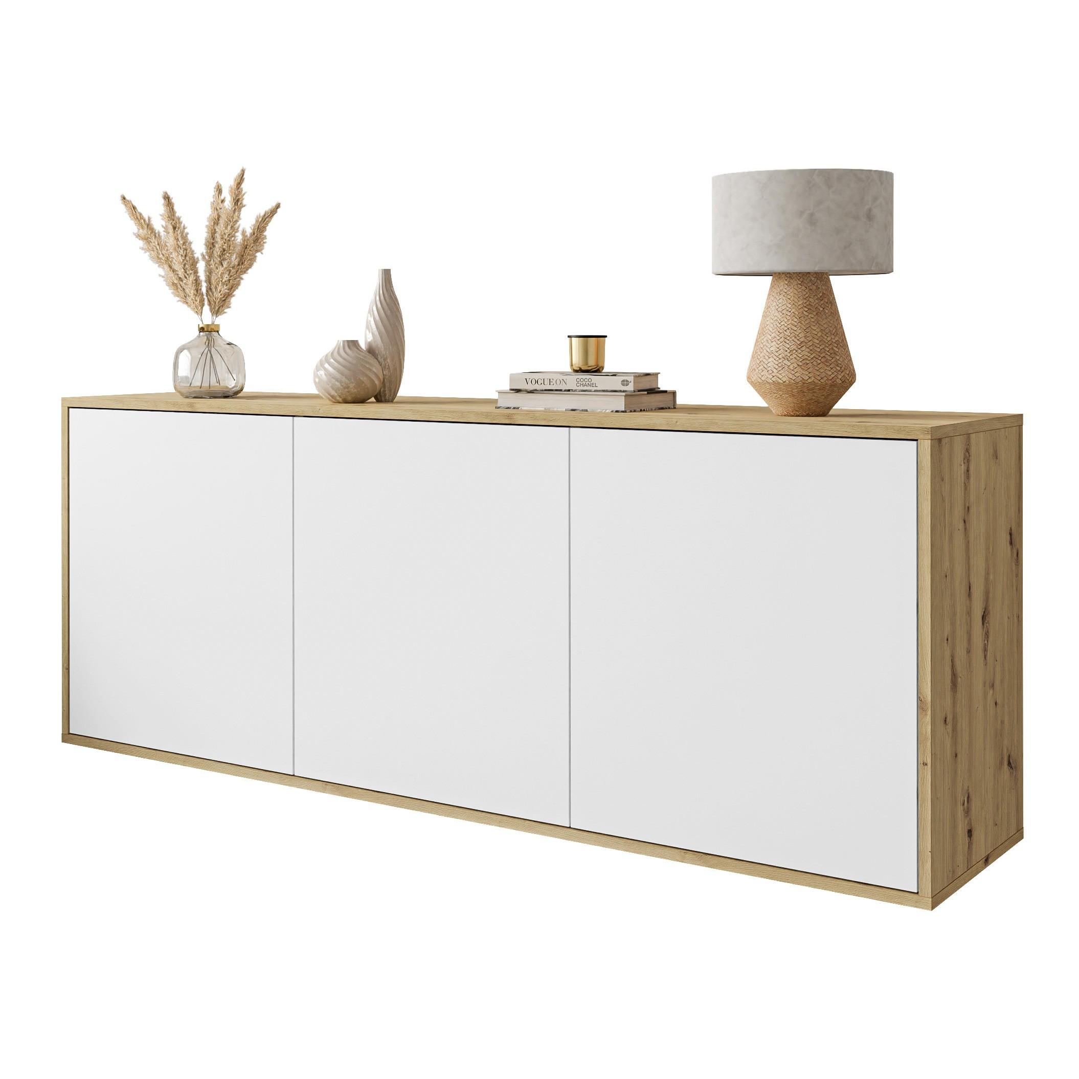 Wohnli Möbelsuche - KOMMODE SANAYI Hängend Eiche Artisan/Matte Weiß