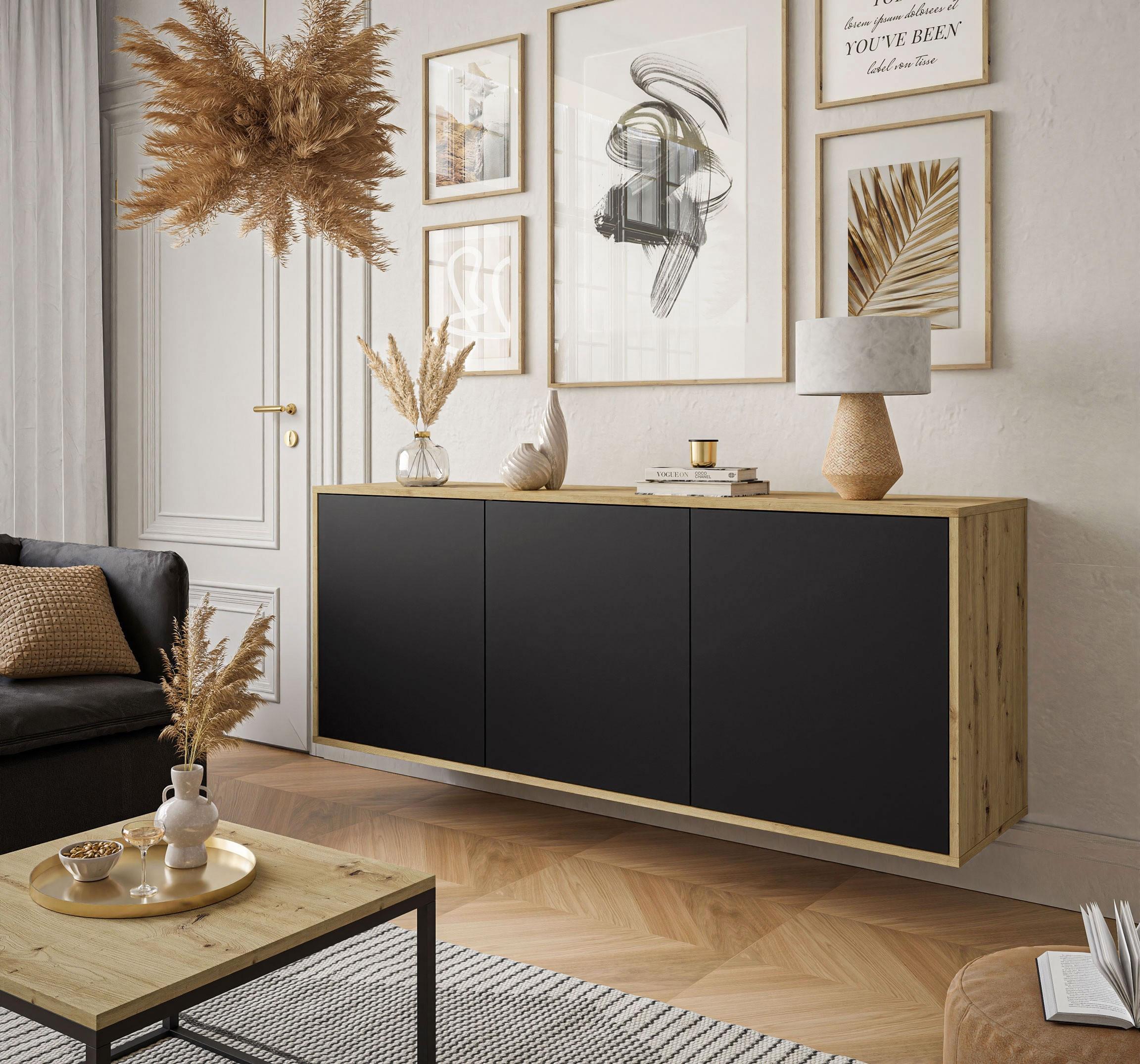 wohnli-moebel-suche-800001223915-1 KOMMODE SANAYI Hängend Eiche Artisan/Mattschwarz Holzwerkstoff Lookway Möbel > Kommoden & Schubladenschränke > Kommoden Schwarz