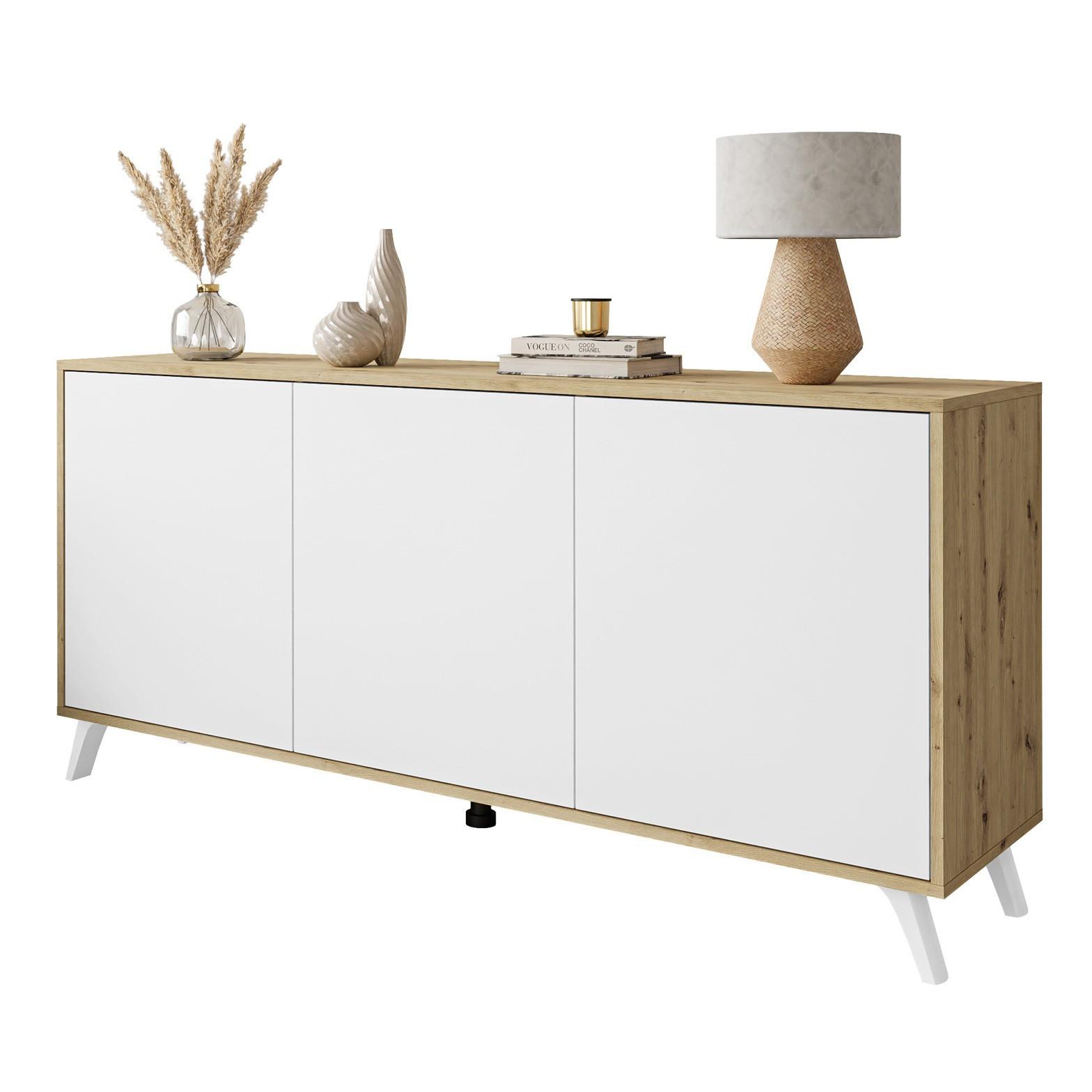 Wohnli Möbelsuche - KOMMODE SANAYI III Eiche Artisan/Matte Weiß