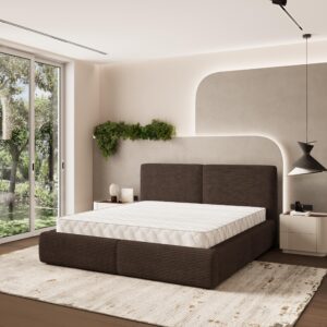wohnli-moebel-suche-800001224104-1 POLSTERBETT FELURO 140x200 cm mit Bettkästen - Braun Holz MASSENO Möbel > Betten > Polsterbetten Braun