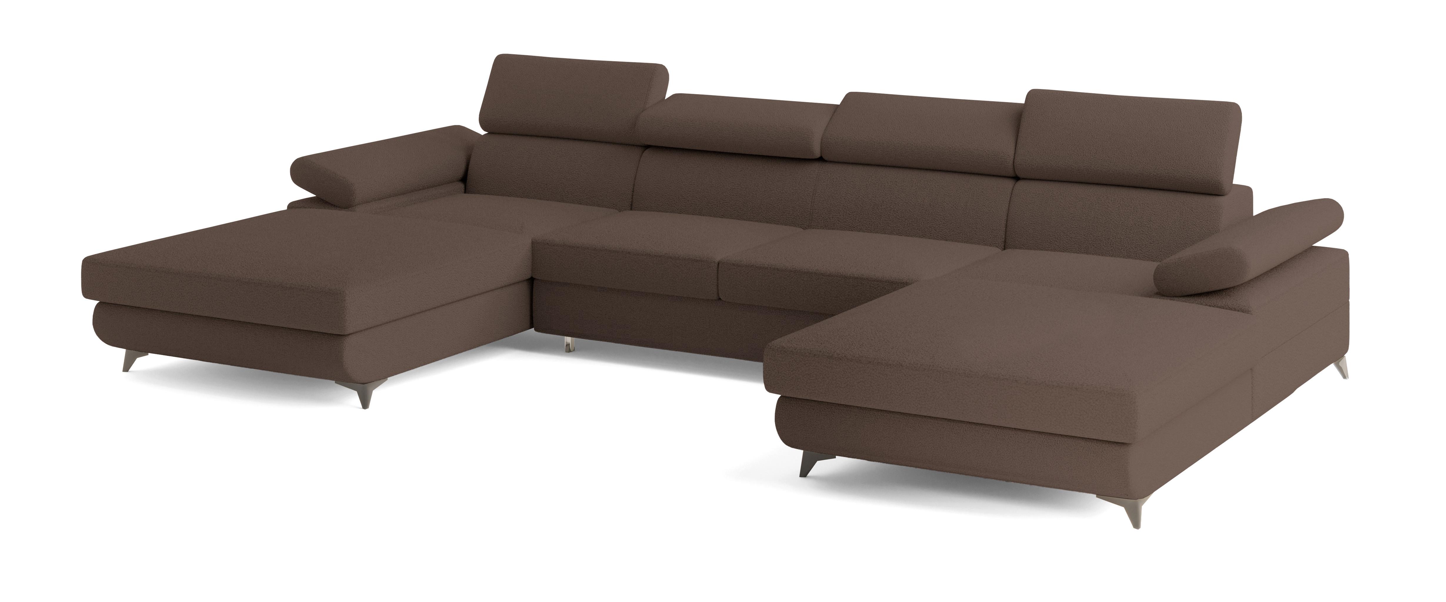 wohnli-moebel-suche-800001224109 Wohnli Möbelsuche - WOHNLANDSCHAFT DETTI Braun Boucle-Stoff mit Schlaffunktion