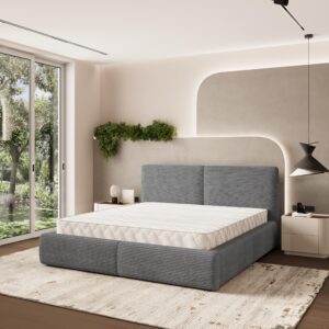 wohnli-moebel-suche-800001224115-1 POLSTERBETT FELURO 180x200 cm mit Bettkästen - Grau Holz MASSENO Möbel > Betten > Polsterbetten Grau
