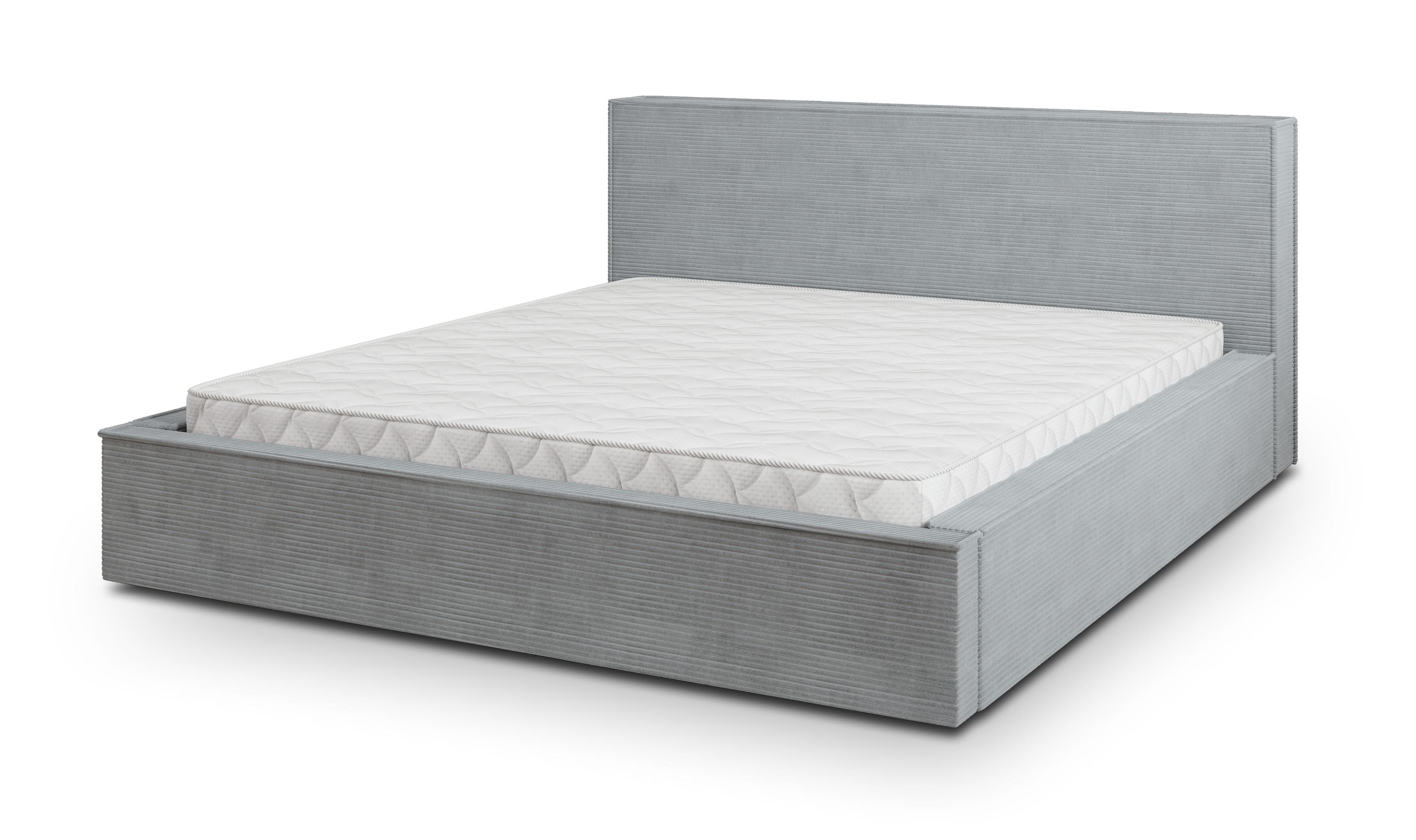 wohnli-moebel-suche-800001224140 Wohnli Möbelsuche - POLSTERBETT CELORA 160x200 cm mit Bettkästen - Hellgrau
