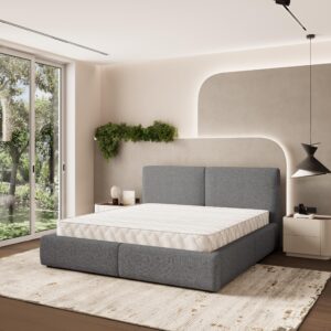 wohnli-moebel-suche-800001224149-1 POLSTERBETT FELURO 140x200 cm mit Bettkästen - Grau Holz MASSENO Möbel > Betten > Polsterbetten Grau
