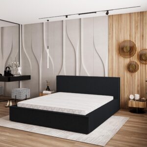 wohnli-moebel-suche-800001224178-1 POLSTERBETT CELORA 180x200 cm mit Bettkästen - Schwarz Holz MASSENO Möbel > Betten > Polsterbetten Schwarz